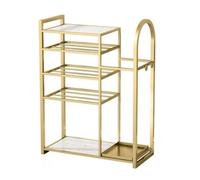 NTIYOU Zapateros Zapatero de Hierro Multicapa con Soporte for Paraguas, Organizador de Almacenamiento de Zapatos, Estante for Zapatos for Pasillo, Dormitorio y hogar Puerta Principal(Gold)