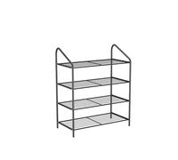 NTIYOU Zapateros Zapatero de Hierro Simple y Moderno, Estante for Zapatos Multicapa, Estante de Almacenamiento for Zapatos, Organizador de Zapatos for Dormitorio Puerta Principal(Noir,4 Tier)
