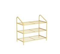 NTIYOU Zapateros Zapatero de Hierro Simple y Moderno, Estante for Zapatos Multicapa, Estante de Almacenamiento for Zapatos, Organizador de Zapatos for Dormitorio Puerta Principal(Gold,3 Tier)
