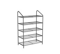 NTIYOU Zapateros Zapatero de Hierro Simple y Moderno, Estante for Zapatos Multicapa, Estante de Almacenamiento for Zapatos, Organizador de Zapatos for Dormitorio Puerta Principal(Noir,5 Tier)