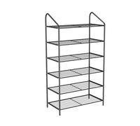 NTIYOU Zapateros Zapatero de Hierro Simple y Moderno, Estante for Zapatos Multicapa, Estante de Almacenamiento for Zapatos, Organizador de Zapatos for Dormitorio Puerta Principal(Noir,6 Tier)