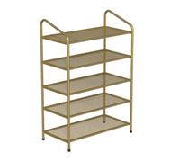 NTIYOU Zapateros Zapatero de Metal, Almacenamiento de Gran Capacidad, Organizador de Almacenamiento de Zapatos con estantes de Malla, Estante for Zapatos Puerta Principal(Gold,65 * 26 * 92cm)