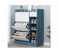 NTIYOU Zapateros Zapatero inclinable con 2 cajones, Almacenamiento Multifuncional for el hogar, Sala de Estar, Multicapa Puerta Principal (Color : BLU)