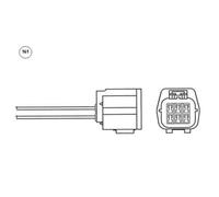 NTK Sonda Lambda 5 Cables Para Mazda 6 Kombi 2.5 MZR 90663 550 mm