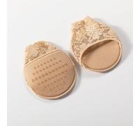 NTRUXZP 2 pares de puntas de encaje Topper Metatarso Cojines Pad Sin Solución de Continuidad Novela Suave Caliente Medias Calcetines Antideslizantes Fondo Cojín Invisible Calcetines Media Forro