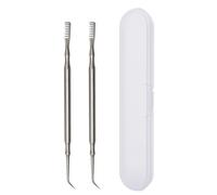NTRUXZP 2 Piezas Peine Accesorio Levantar Pestañas Cepillo de Separador Pestañas Peine de Acero Inoxidable Aplicación de Extensione Lash Lift Con caja de almacenamiento(Plateado)