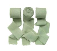 NTRUXZP 3 Rollos 3 cm x 5 m, Cinta Regalo para Bodas, Festivales, Cintas de Color Rojo Burdeos, Paquete de Regalo, Cinta Gasa, Ramo de Flores, Cinta Verde, invitación de Boda, Cinta Decorativa
