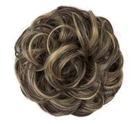 NTRUXZP Moño Postizo Pelo Sintético Se Ve Natural Postizos de Pelo Recogido Elegante Coletero Peinado Extensiones de Cabello Rizado Corto Voluminoso Coleta Postiza (Marrón)