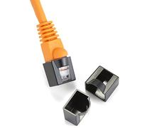 NTW Click on/bloqueable RJ45 Plug Protector CAT5e/Cat6/Cat6a/Cat7/Cat8 Tapas antipolvo de cabeza Ethernet (paquete de 25) - Negro