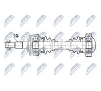 NTY Eje De Transmisión NPW-PS-010 Para Porsche, 28 Estrías, 530 mm