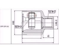 NTY Gelenksatz, Antriebswelle NPW-DW-001