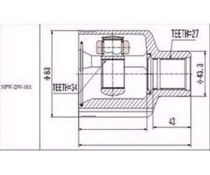 NTY Gelenksatz, Antriebswelle NPW-DW-001