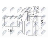 Junta homocinética lado de rueda NPZ-VW-044 NTY para VW MAN