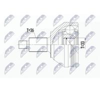 NTY Juego de Homocineta Antriebswelle NPZ-WW-049 Para Audi Seat Skoda VW