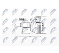 NTY Juego de Homocinética Antriebswelle NPZ-WW-005 Para Audi Seat Skoda VW