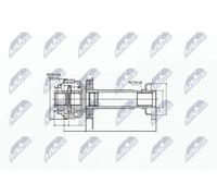 Junta homocinética lado de engranaje NPW-VW-007 NTY para VW MULTIVAN T5