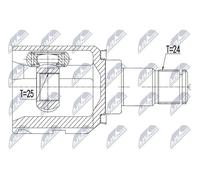 NTY NPW-TY-156 Juego de articulación árbol de transmisión Delantero, izquierda