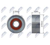 NTY Rodillo De Guía Para Honda CR-V III RE 2.2i-CTDI 4WD