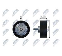 NTY Rodillo Tensar Correa Multiacanalada RNK-ME-062 65 mm 26 mm