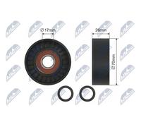 NTY Rodillo Tensionador Correa Poli V RNK-BM-013 Para BMW 70 mm x 26 mm