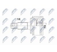 NTY Rótula Kit de Eje Transmisión Conjunta Lado Rueda para Honda Cr-v III Re