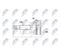 NTY Set de Semiejes NPZ-FR-033 para Ford, Junta Homocinética