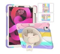 NTYHNFMIH Lanshui Fundas, 360° Ratating Hand Strap Rainbow Drop-Proof Protective Case Compatible with Samsung Galaxy Tab A9 Plus 11 Inch(Vibrant Pink (no Straps))