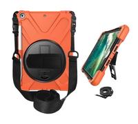NTYHNFMIH Lanshui Fundas, Anti Drop Shell Pen Slot Shoulder Strap Protective Cover Suitable for iPad Mini 7 2024/mini6 8.3 Inch Universal(Orange (Wristband+Strap))