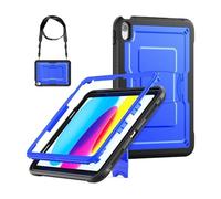 NTYHNFMIH Lanshui Fundas, Honeycomb Large Bracket, Protective Shell Cover Suitable for iPad Air 11 M3 A3266(2025)/ Air11 M2 A2902 (2024)(Blue+Strap)