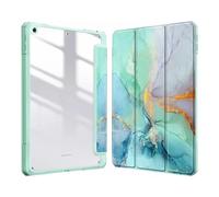 NTYHNFMIH Lanshui Fundas, Painted Protective Cover with Pen Slot, Acrylic Marble Texture Shell Suitable for iPad Air 11 Inch (M2/M3)(Green Marble)