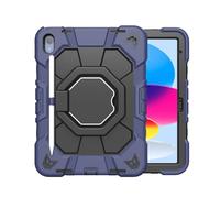 NTYHNFMIH Lanshui Fundas, Protable Anti Fall Case with 360° Rotatable Bracket, Silicone Protective Cover Suitable for iPad iPad Pro 11" M4 2024(Dark Blue+Black)