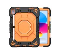 NTYHNFMIH Lanshui Fundas, Protable Anti Fall Case with 360° Rotatable Bracket, Silicone Protective Cover Suitable for iPad iPad mini6/7 A17 8.3 Inch(Black+Orange)