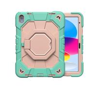 NTYHNFMIH Lanshui Fundas, Protable Anti Fall Case with 360° Rotatable Bracket, Silicone Protective Cover Suitable for iPad iPad mini6/7 A17 8.3 Inch(Grass Green+Pink)