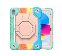 NTYHNFMIH Lanshui Fundas, Protable Anti Fall Case with 360° Rotatable Bracket, Silicone Protective Cover Suitable for iPad iPad mini6/7 A17 8.3 Inch(Colorful+Pink)