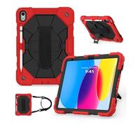 NTYHNFMIH Lanshui Fundas, Shoulder Strap Protective Case, Horizontal and Vertical Bracket Silicone Cover Suitable for iPad Pro 11 Inch 2018-2022(Big Red Black)