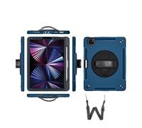 NTYHNFMIH Lanshui Fundas, Strap and Shoulder Protective Cover Anti-Fall Silicone Shell Suitable for iPad Pro 13 inch-2024/2025(Blue (Bracelet+Strap))