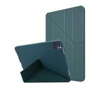 NTYHNFMIH Lanshui Fundas, Y-Fold Foldable Bracket Cover, TPU Soft Silicone Shell Suitable for iPad Pro 11 Inches 2024(Dark Green)