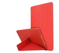 NTYHNFMIH Lanshui Fundas, Y-Fold Foldable Bracket Cover, TPU Soft Silicone Shell Suitable for iPad Pro 13 Inches 2024(Rojo)