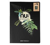 Nu Cuadernos - Evolve Range - Cuaderno reciclado - Cuaderno A4 - Cuaderno cosido - Cuadernos de papelería - Bloc de notas profesional - 80 páginas, color negro