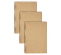 nu: Cuadernos Kraft Range - Cuaderno A4 encuadernado con alambre de manila, cuadernos de papelería, bloc de notas profesional, 160 páginas, paquete múltiple de 3