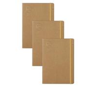 nu: Cuadernos Kraft Range - Cuaderno A6 con lomo cosido de manila, cuadernos de papelería, bloc de notas profesional, paquete múltiple de 3