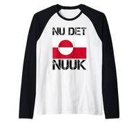 Nu DET Nuuk! ¡Ya Basta! Bandera de Groenlandia Camiseta Manga Raglan