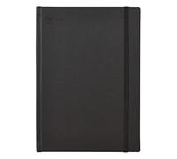 NU - Diario (A4, tapa dura, piel vegana, 120 páginas, papel rayado, 100 g/m²), color negro