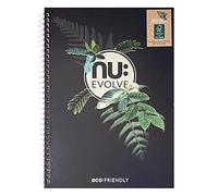 Nu Notebooks Evolve Range - Cuaderno reciclado - Cuaderno A4 - Cuaderno de espiral - Cuadernos de papelería - Bloc de notas profesional - 120 páginas