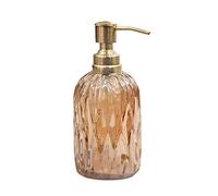 nu Steel GLA328C-6 Glacier Collection - Botella dispensadora rellenable con Acabado de Cristal, para baño, loción de encimera, jabón líquido, desinfectante de Manos, ámbar Dorado