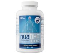 Nua Biological - NuaDHA 1000, Complemento Alimenticio a base de DHA (ácido docosahexaenoico) - Omega 3 Marino de Pescado Azul - 132 cápsulas en forma de triglicérido (1000mg de DHA puro por perla)