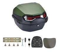 NUACOS 35L Baul Moto Top Case Universal Impermeable Casco Maletas Cajuela Moto con Respaldo,Motocicleta Maletero Baúl con Cerradura para Scooter/Motorcycle/Motos,Verde,16 * 16 * 11in
