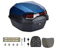 NUACOS 35L Baul Moto Top Case Universal Impermeable Casco Maletas Cajuela Moto con Respaldo,Motocicleta Maletero Baúl con Cerradura para Scooter/Motorcycle/Motos,Blue b,16 * 16 * 11in