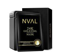 NUAL - Mascarilla Facial Oro 24 K (10 ud) con Ácido Hialurónico Antiarrugas (28ml), Cuidado De La Piel & Hidratante Vegana Skincare - Fórmulas Coreanas con ingredientes activo