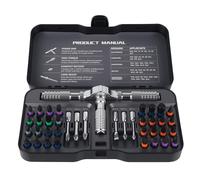 Nuangoo Juego de destornilladores de trinquete 40 en 1, con puntas de acero aleado S2, puntas magnéticas, mango de trinquete desmontable y kit de herramientas de mantenimiento universal